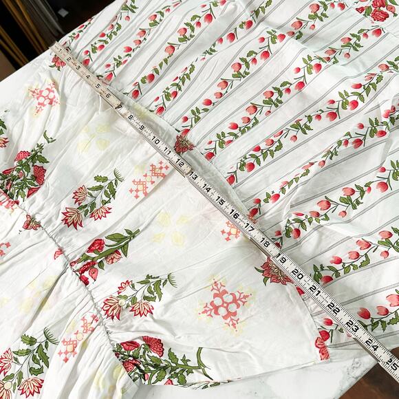 Celina Moon X Anthro Women’s Size Large Boho Floral Ruffle Cotton Maxi Dress NEW - Picture 15 of 16
